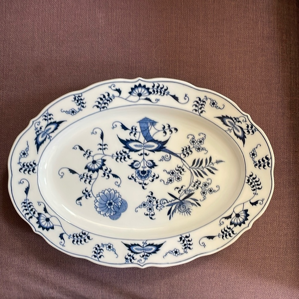 Blue Danube oval serving platter with complete brand. No chips or cracks